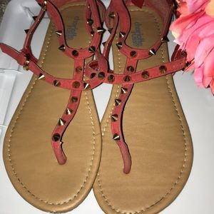 Coral Studded Sandals
